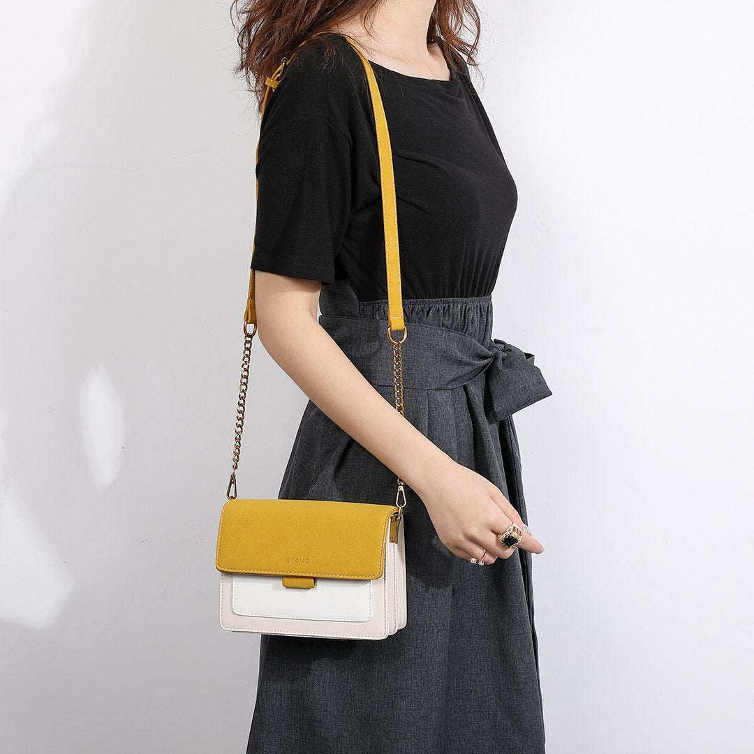 Faux suede flap PU leather crossbody bag (Extra strap)