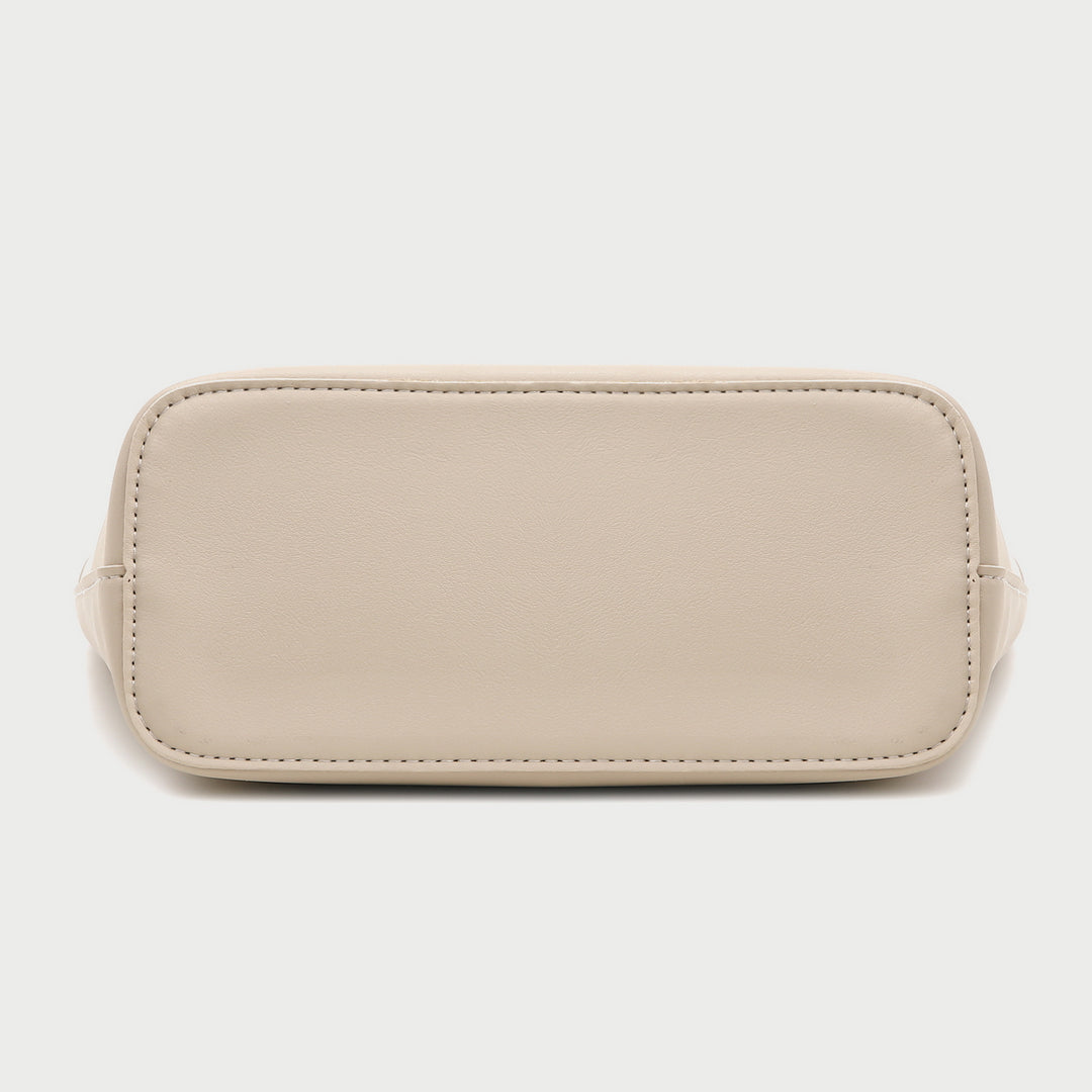 Minimalistic front pocket turn-lock PU leather bucket bag