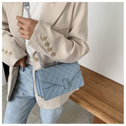 Envelope style layer flap quilted PU leather crossbody bag