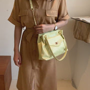 Envelope style front pocket PU leather shoulder bag
