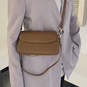 Minimalistic flap-style PU leather shoulder bag (With an extra strap)