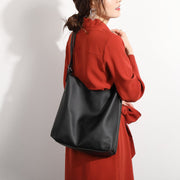 Double buckled strap large 2-in-1 soft PU leather tote