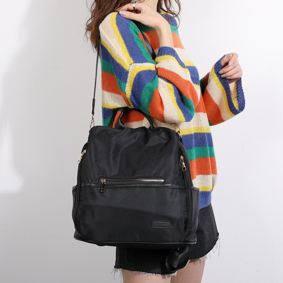 Multi-functional nylon backpack