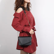 Asymmetric flap PU leather crossbody bag