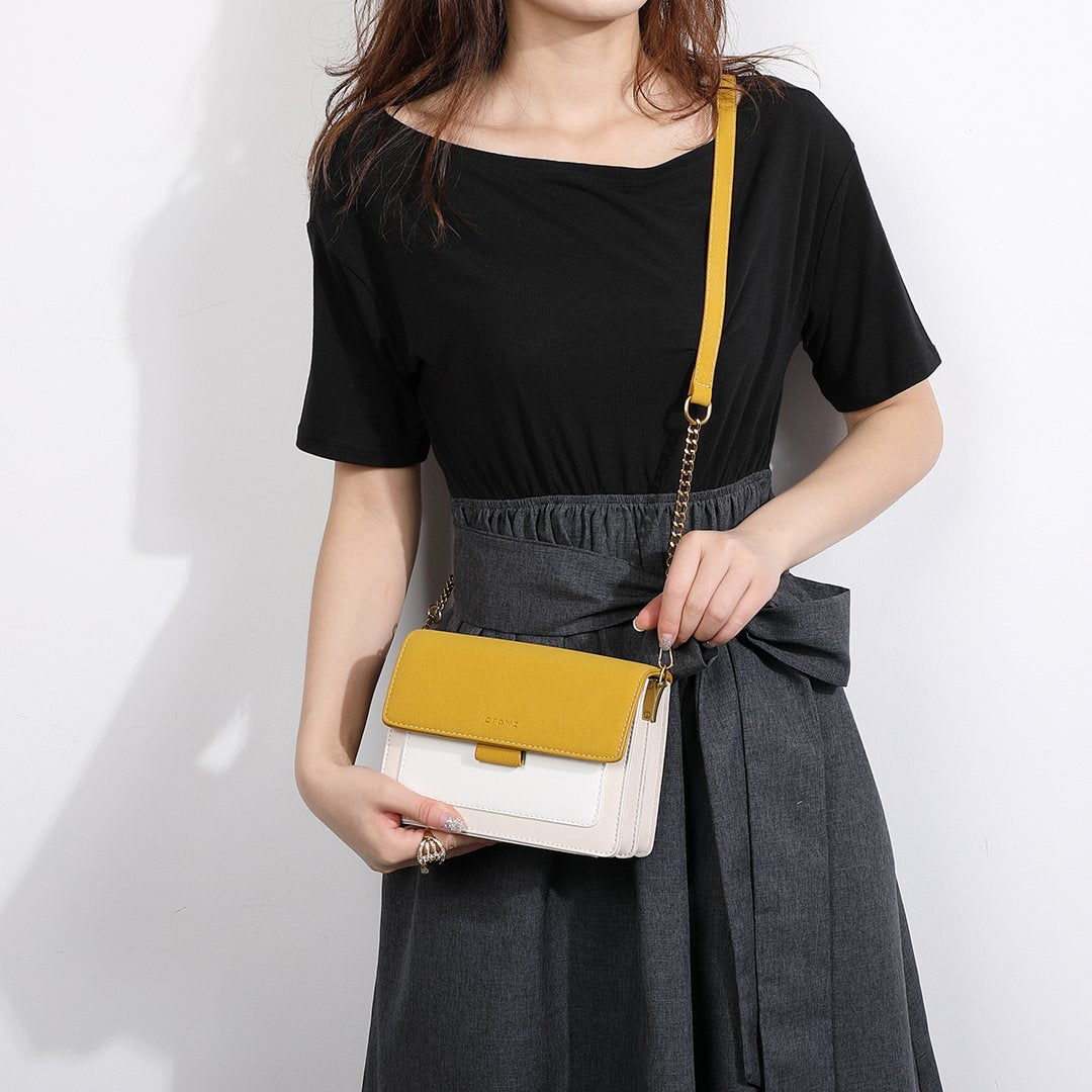 Faux suede flap PU leather crossbody bag (Extra strap)