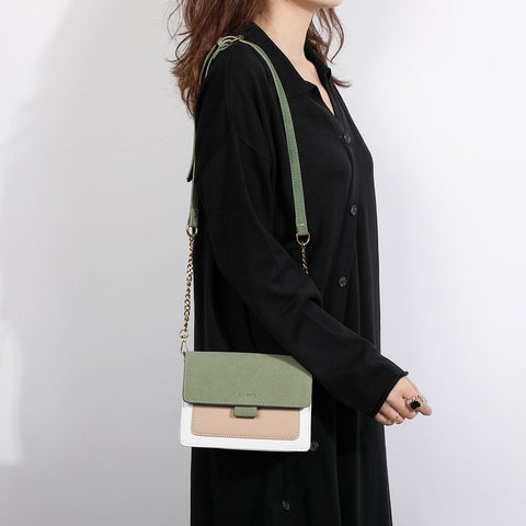 Faux suede flap PU leather crossbody bag (Extra strap)