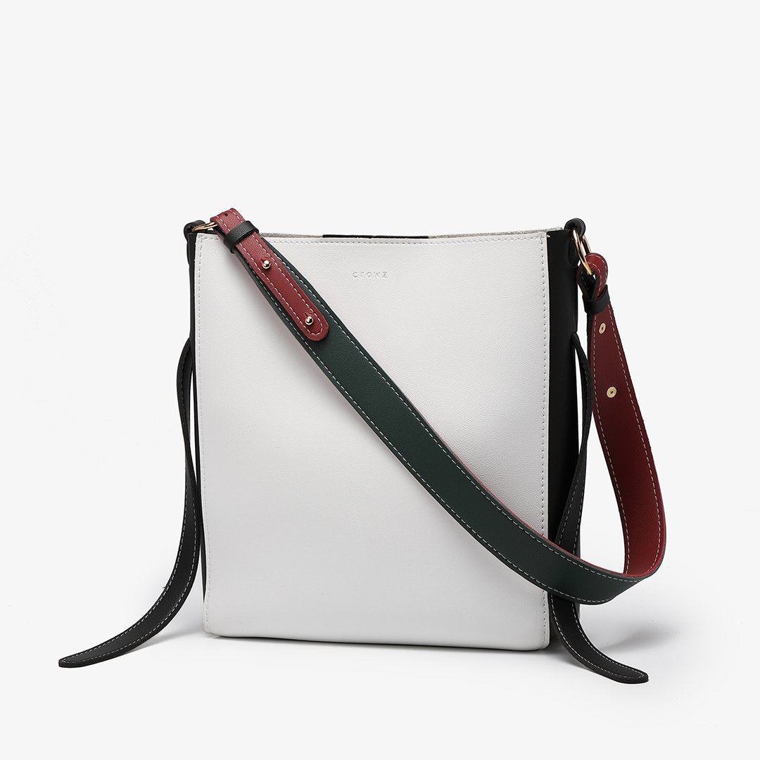 Colourblock PU leather 2-in-1 crossbody bag