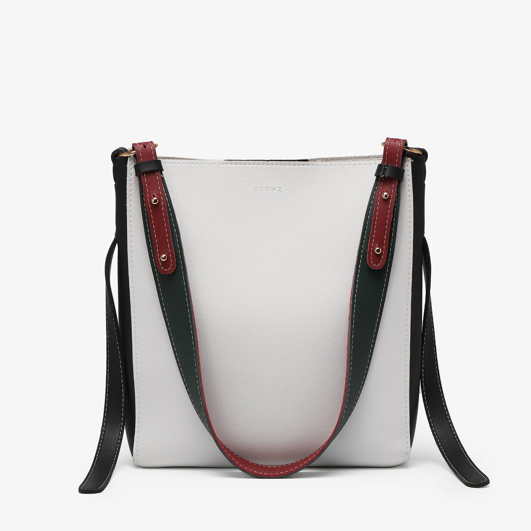 Colourblock PU leather 2-in-1 crossbody bag