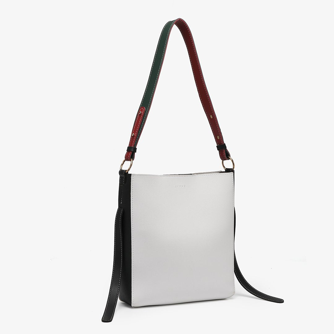 Colourblock PU leather 2-in-1 crossbody bag