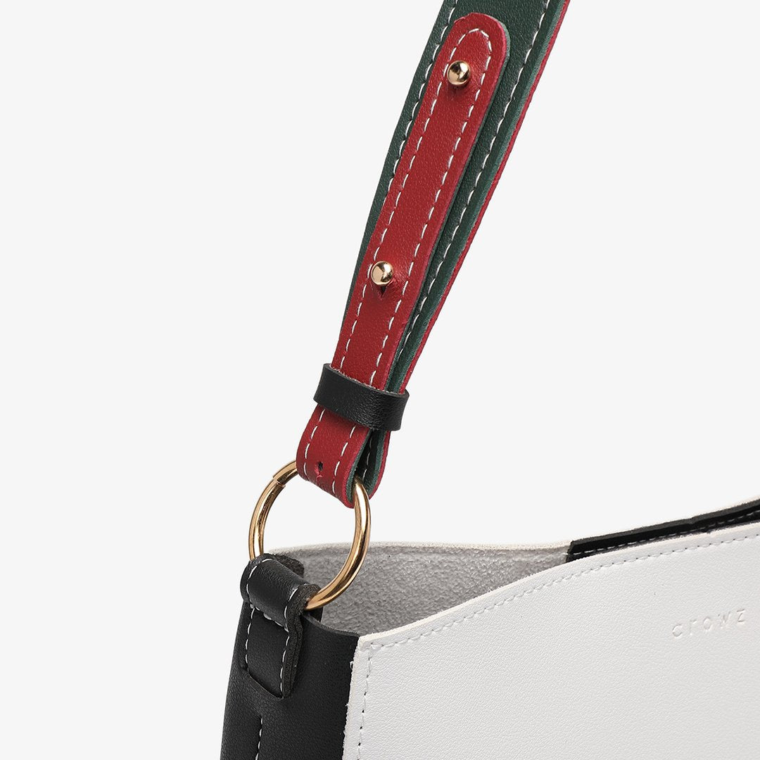 Colourblock PU leather 2-in-1 crossbody bag