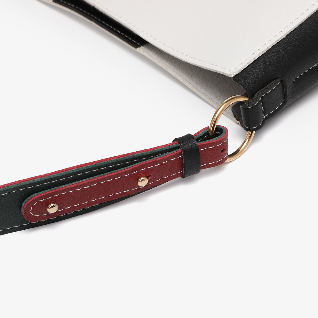 Colourblock PU leather 2-in-1 crossbody bag
