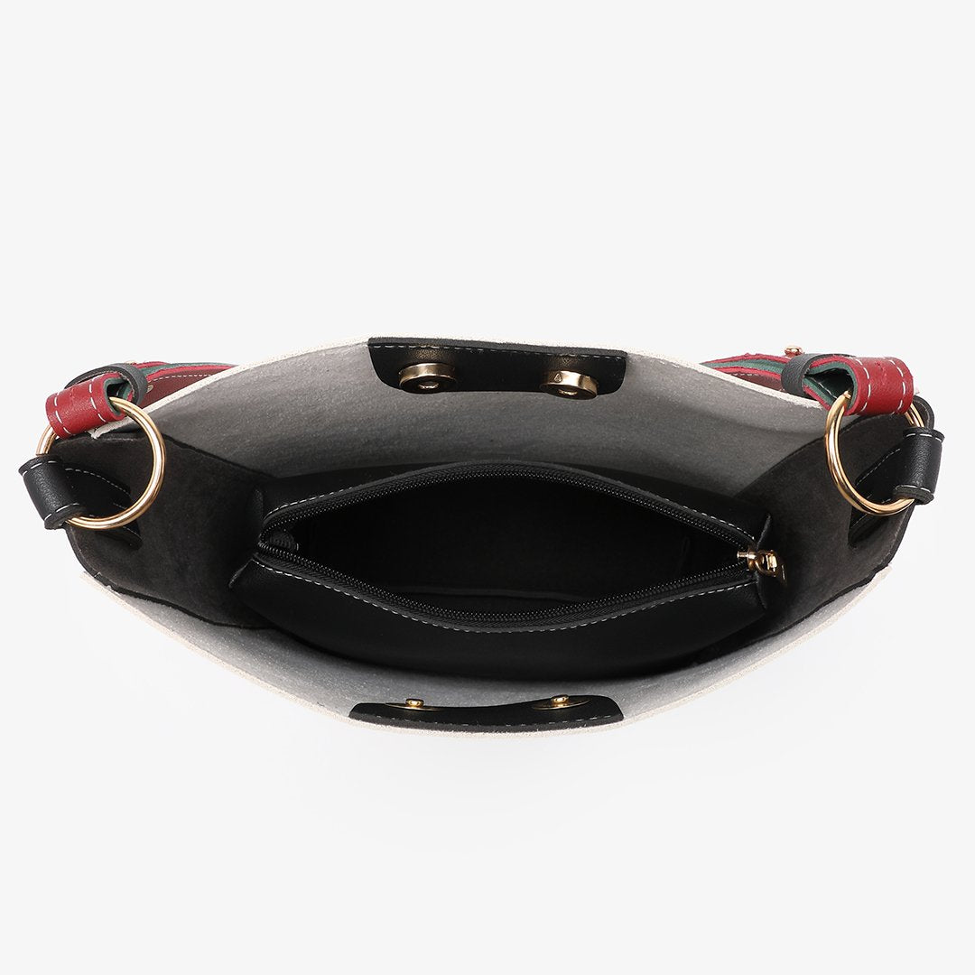 Colourblock PU leather 2-in-1 crossbody bag