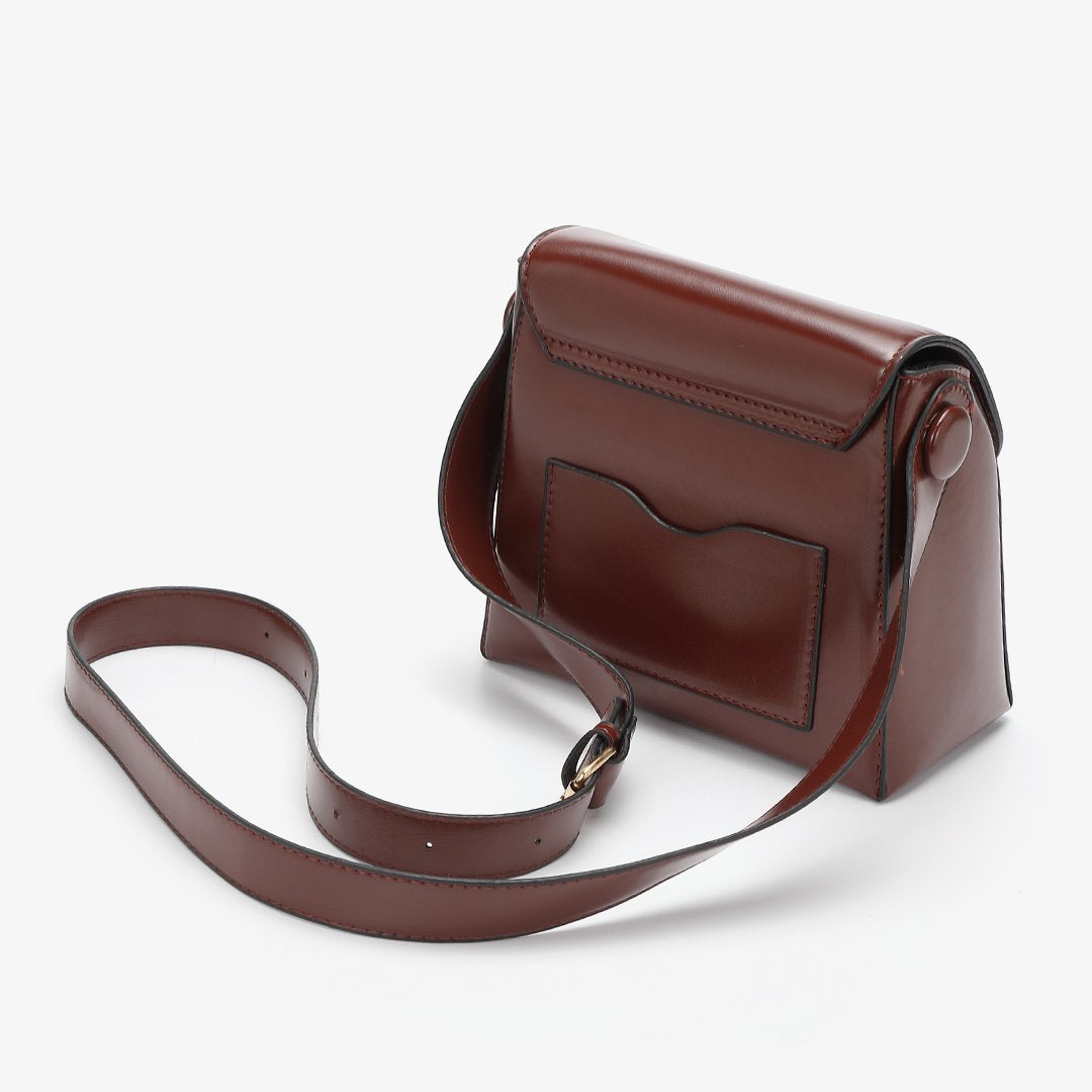 Retro streamlined PU leather crossbody bag