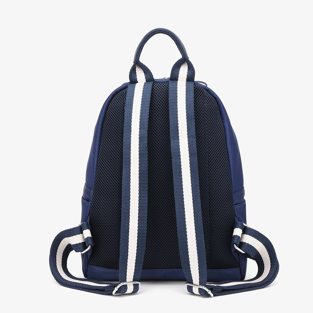 Striped nylon backpack