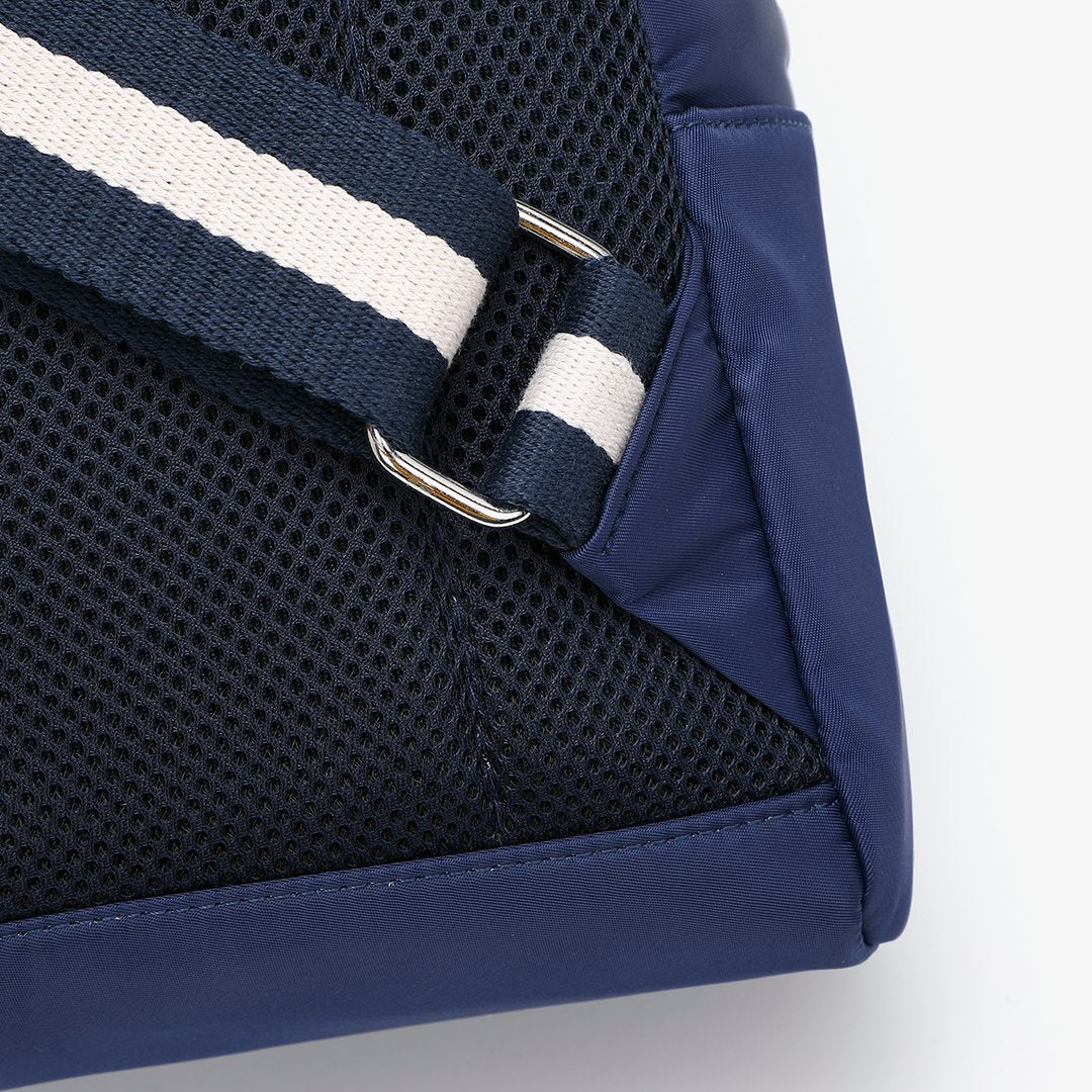 Striped nylon backpack