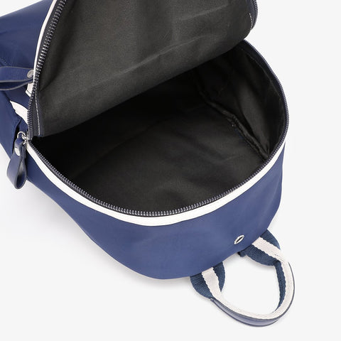 尼龍條紋設計拉鍊開口後背包