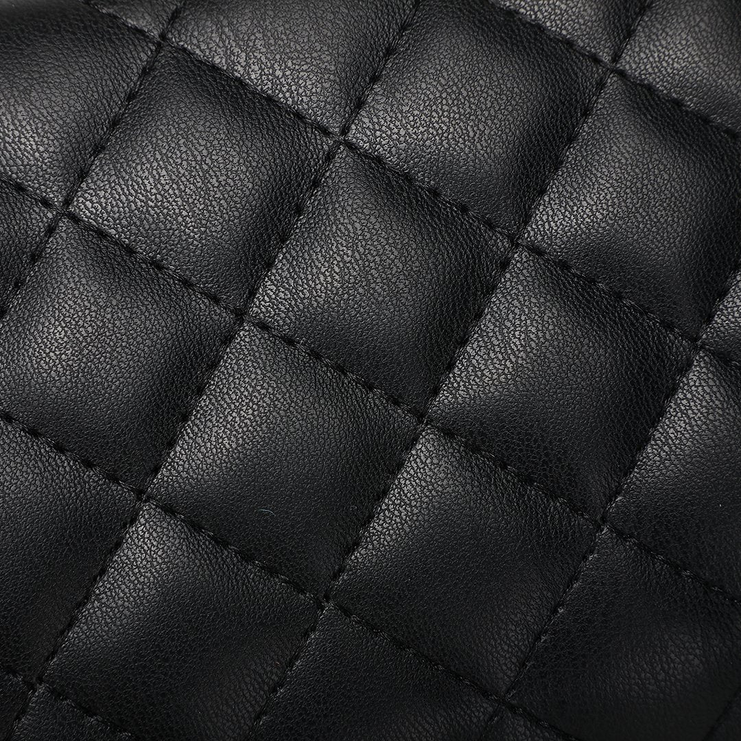 Dome magnetic snap quilted PU leather crossbody bag
