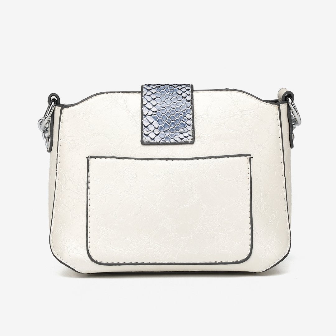 Snake-effect strap colourblock PU leather crossbody bag (3 straps)