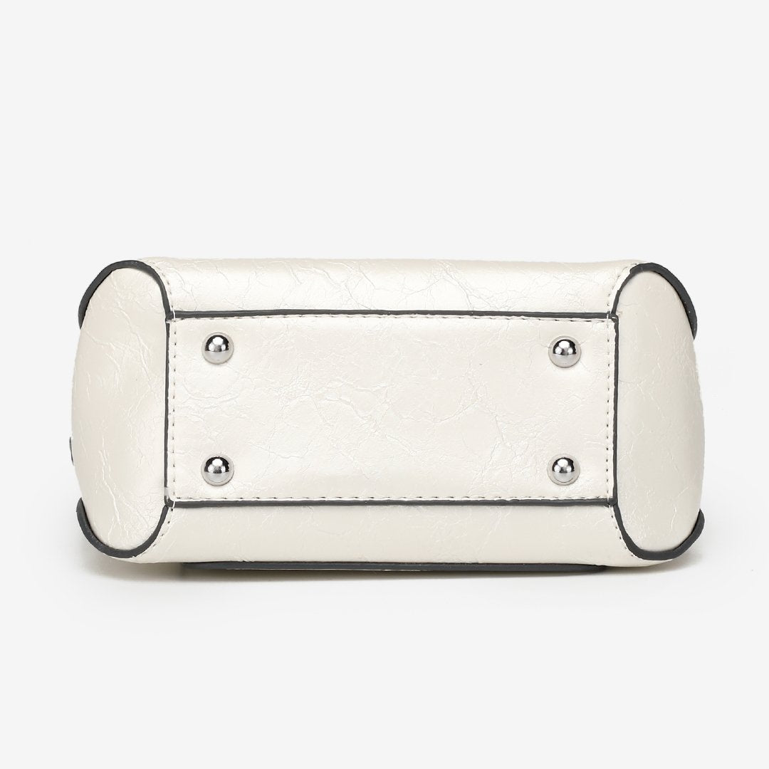 Snake-effect strap colourblock PU leather crossbody bag (3 straps)