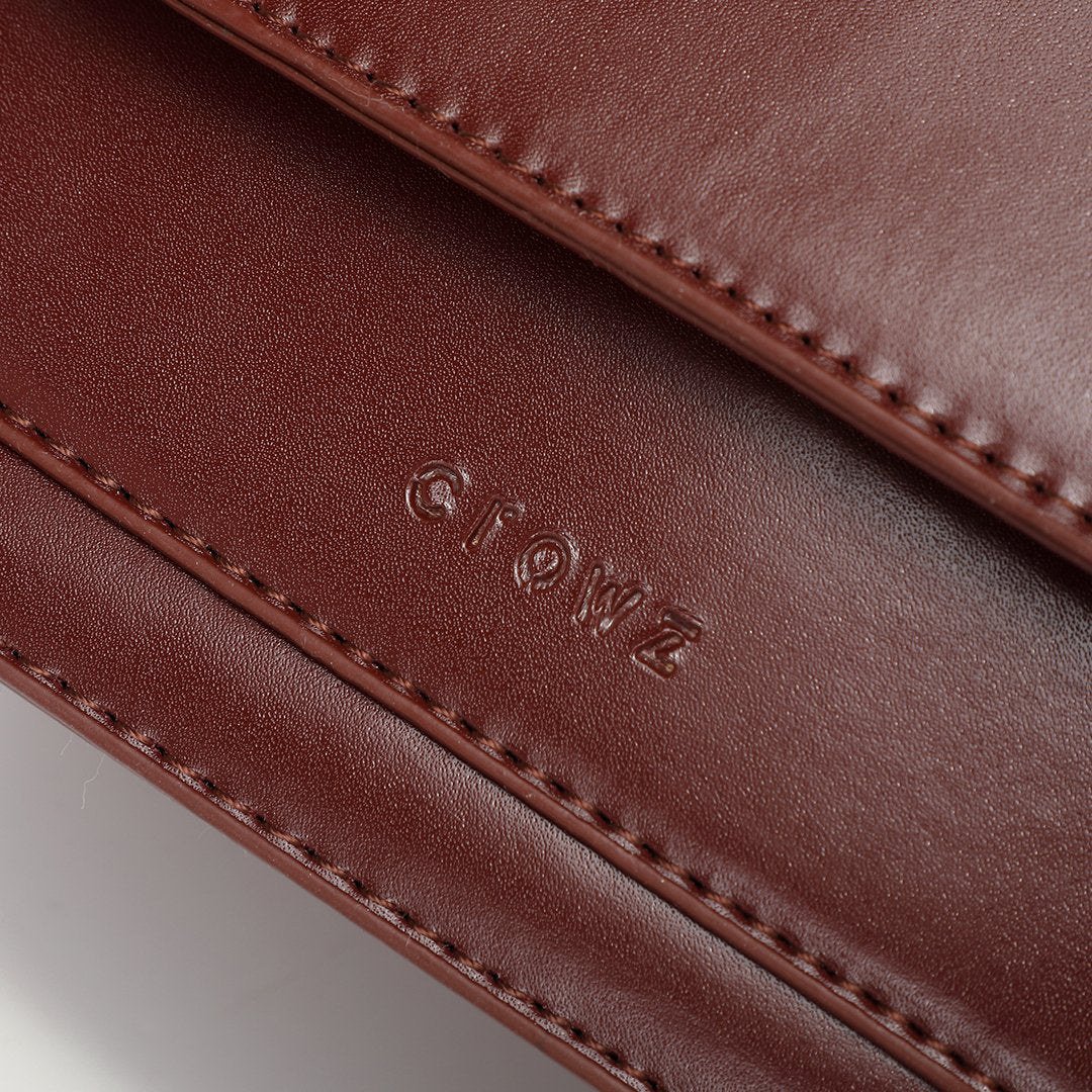 Ring handle dual compartment PU leather crossbody bag