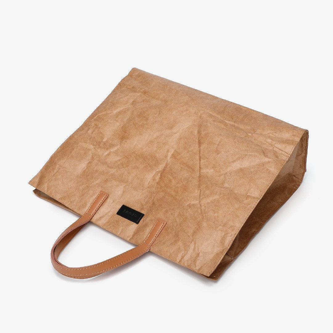 Large creased shopper tote