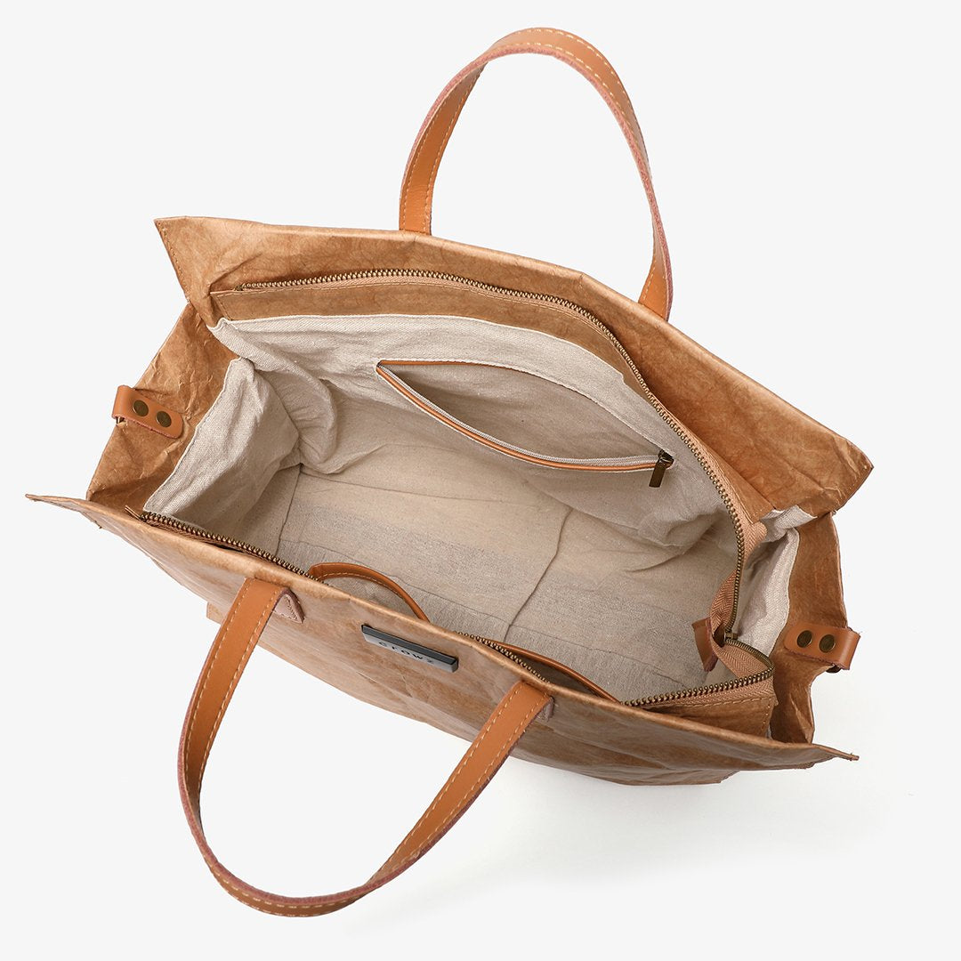 Large creased shopper tote