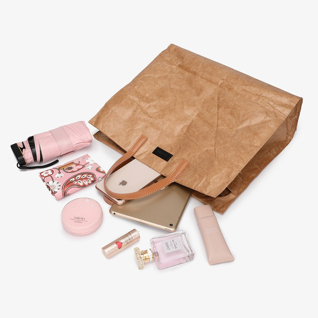 Large creased shopper tote