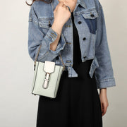 Buckle flap chain strap PU leather crossbody bag