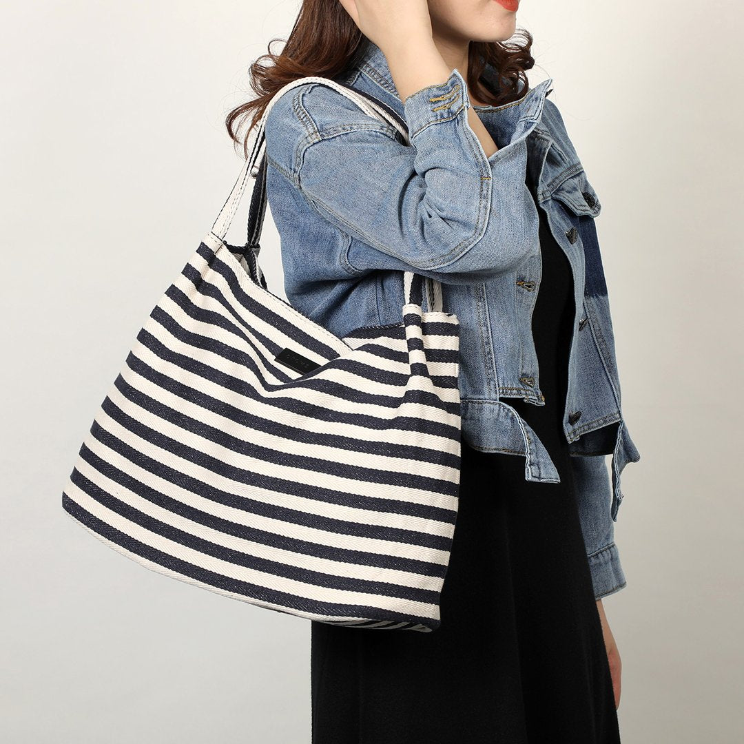 Striped canvas tote