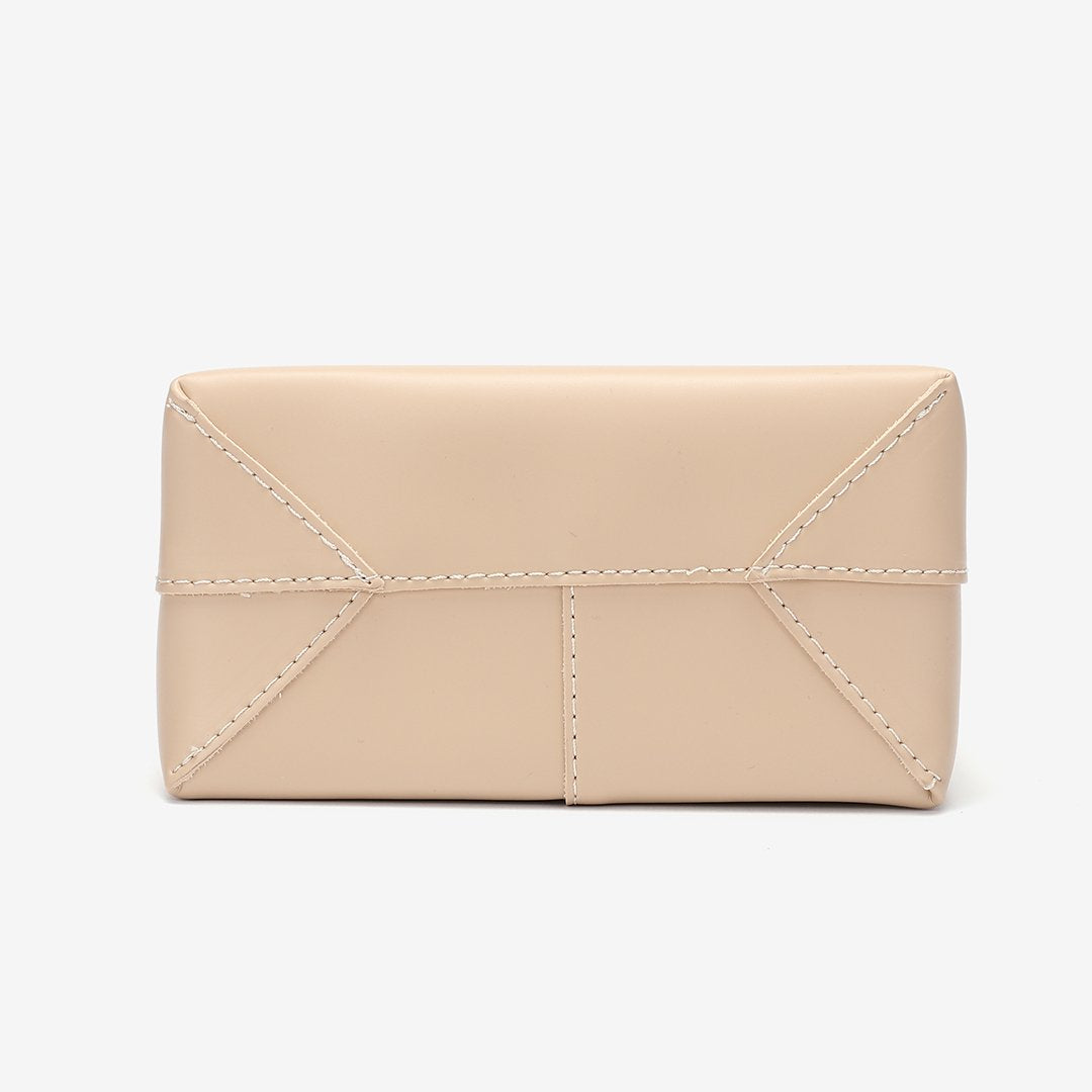 Ruffled top PU leather bucket bag