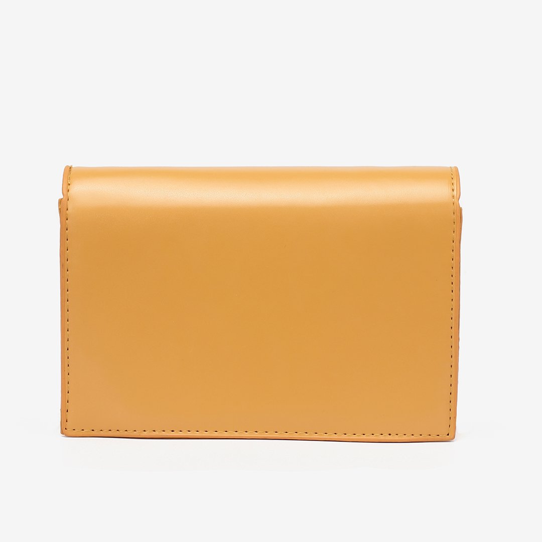 Metal clip-lock flap PU leather crossbody bag