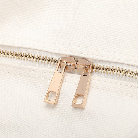 Buckle strap folded corners canvas backpack