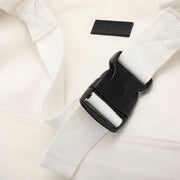 Buckle strap folded corners canvas backpack