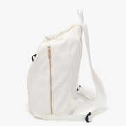 Buckle strap folded corners canvas backpack