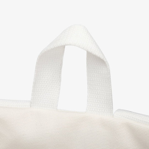Buckle strap folded corners canvas backpack