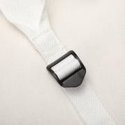 Buckle strap folded corners canvas backpack