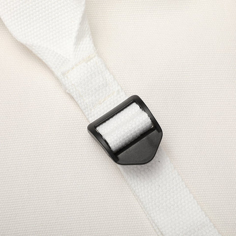 Buckle strap folded corners canvas backpack