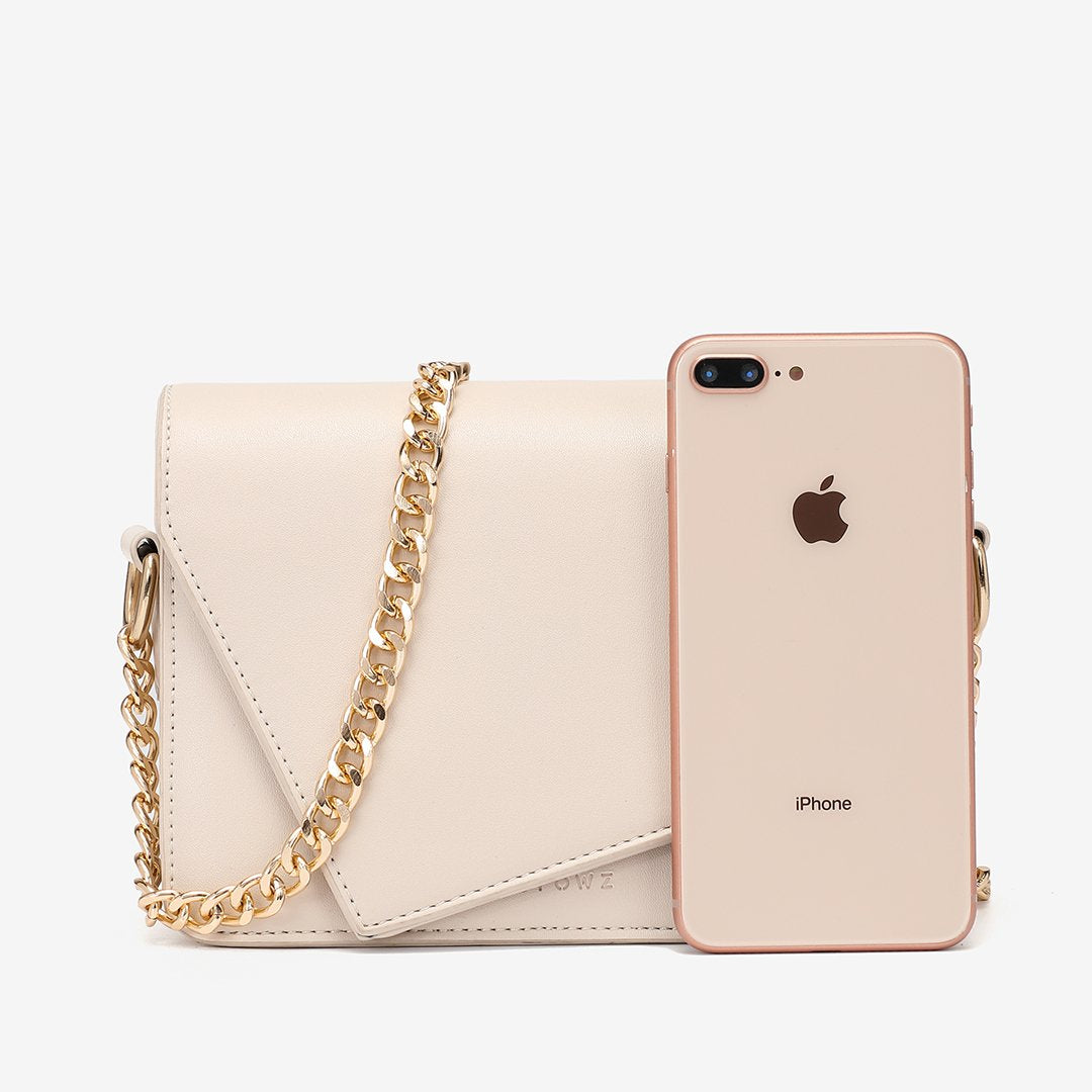 Asymmetric flap PU leather crossbody bag