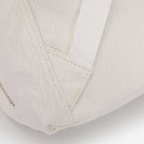 Buckle strap folded corners canvas backpack