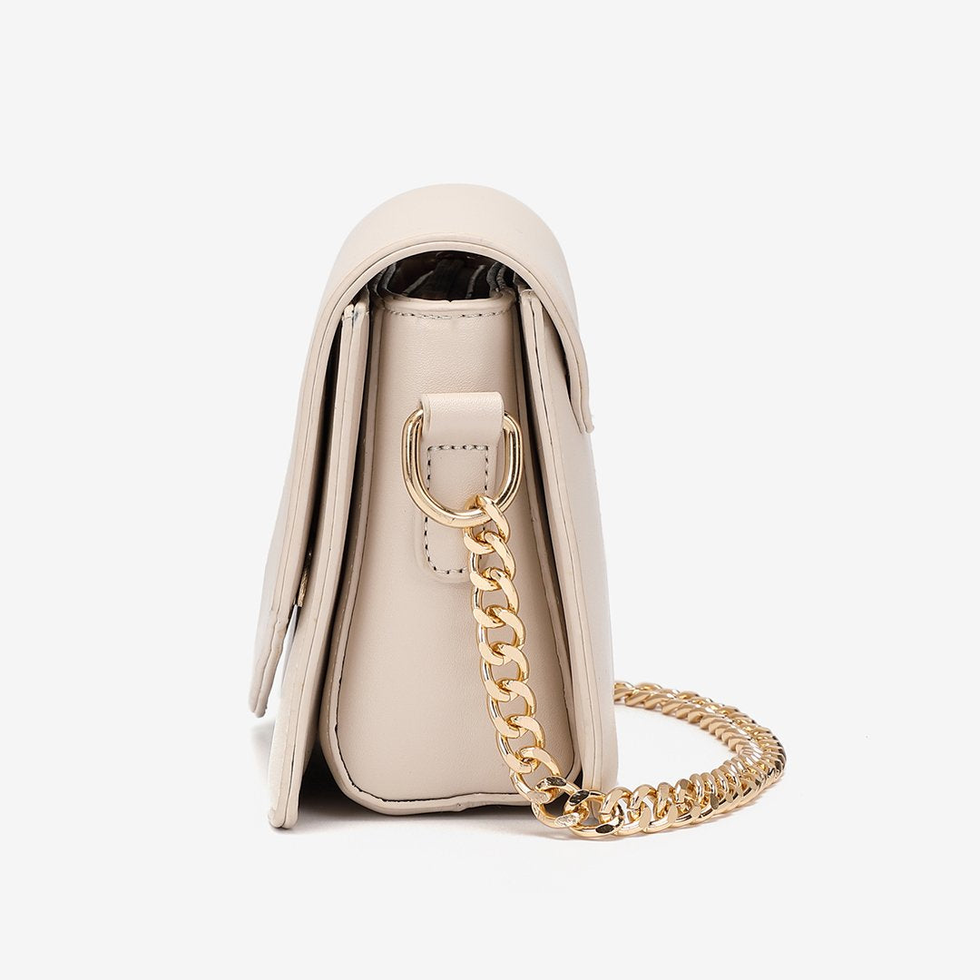 Asymmetric flap PU leather crossbody bag