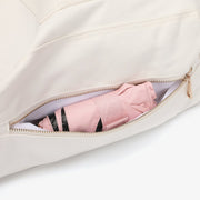 Buckle strap folded corners canvas backpack