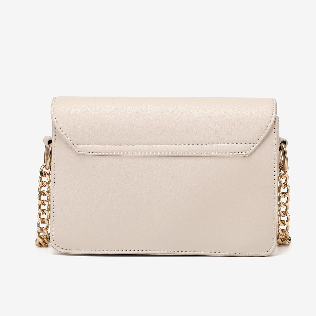 Asymmetric flap PU leather crossbody bag
