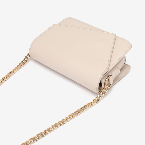 Asymmetric flap PU leather crossbody bag