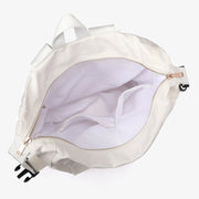 Buckle strap folded corners canvas backpack