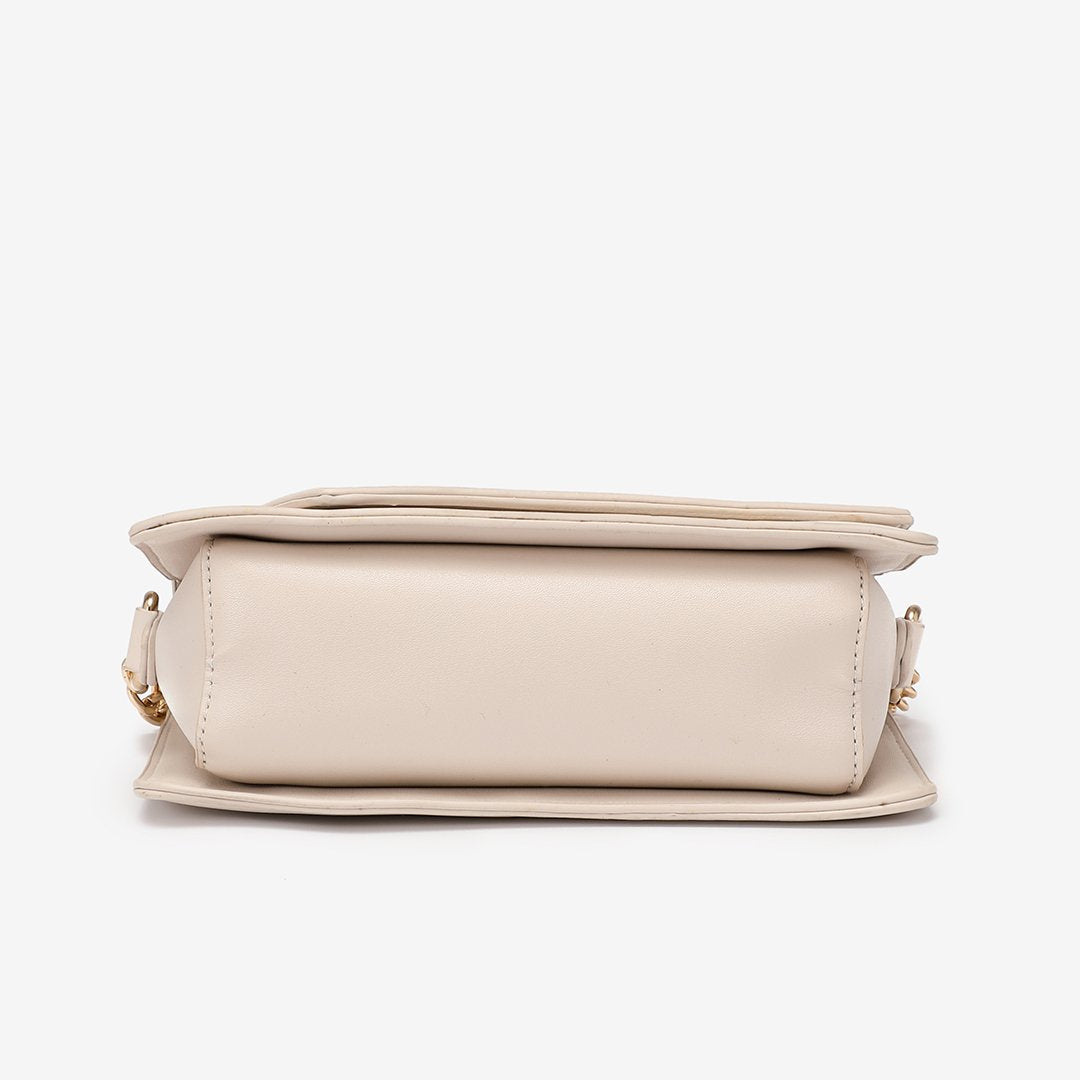 Asymmetric flap PU leather crossbody bag