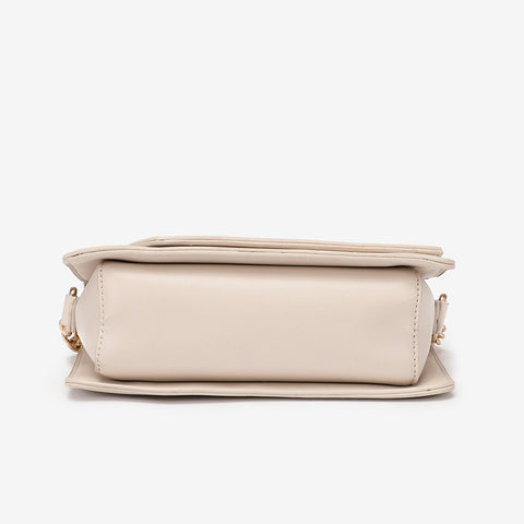 Asymmetric flap PU leather crossbody bag