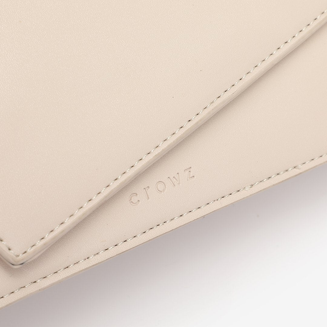 Asymmetric flap PU leather crossbody bag