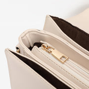 Asymmetric flap PU leather crossbody bag