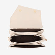 Asymmetric flap PU leather crossbody bag