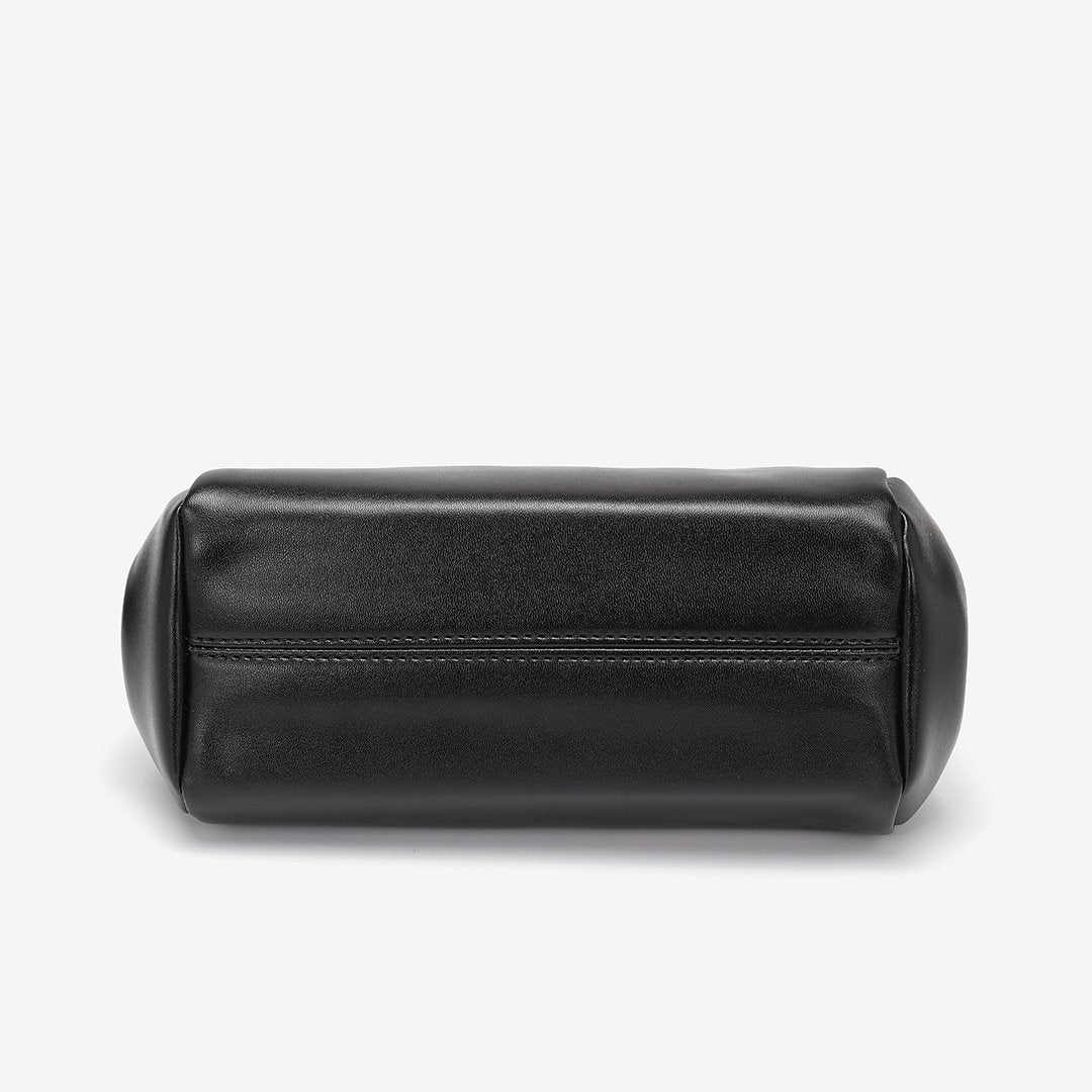 Kiss-lock PU leather crossbody bag